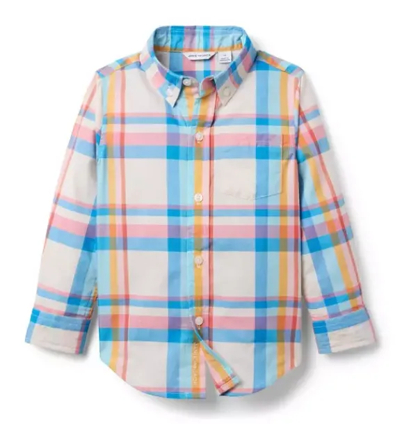 Janie and Jack Shirts-The Plaid Shirt cream plaid