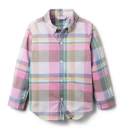 Janie and Jack Shirts-The Plaid Shirt warm pink plaid