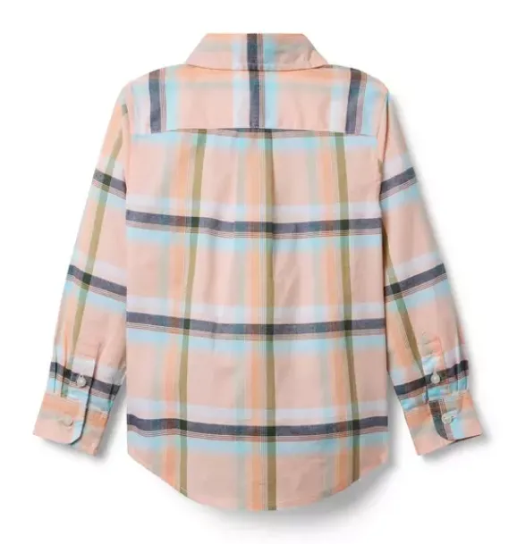 Janie and Jack Shirts-The Plaid Shirt salmon pink plaid