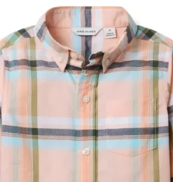 Janie and Jack Shirts-The Plaid Shirt salmon pink plaid
