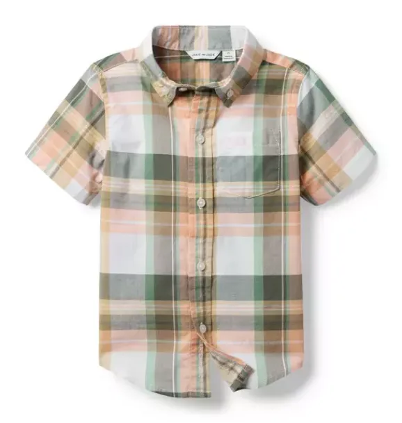 Janie and Jack Shirts-The Plaid Shirt lichen green plaid