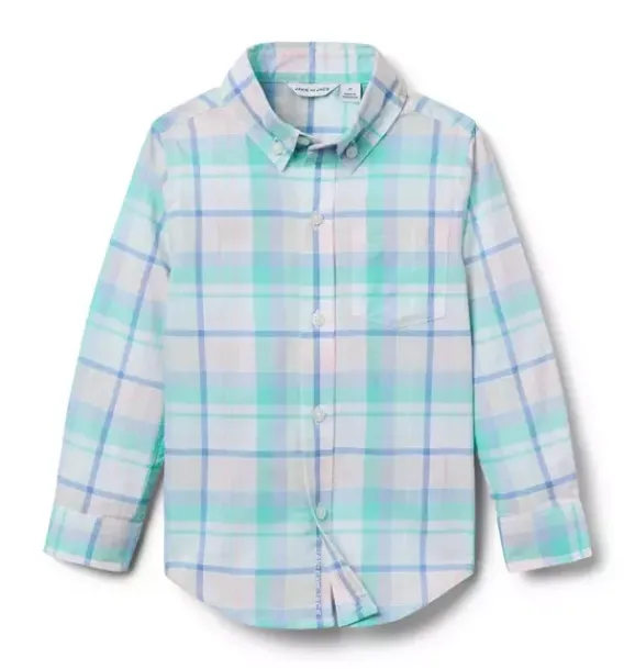 Janie and Jack Shirts-The Plaid Shirt fresh mint plaid