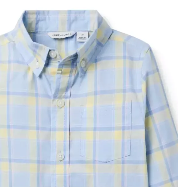 Janie and Jack Shirts-The Plaid Shirt cloudy blue plaid
