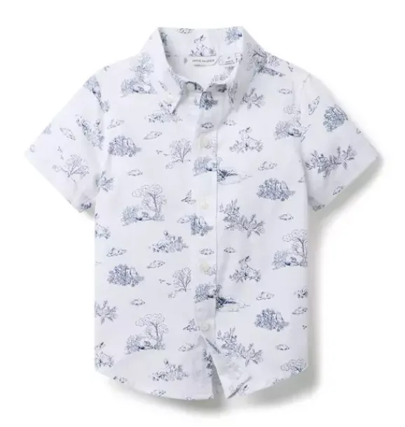 Janie and Jack Suiting|Shirts-The Poplin Shirt white bunny
