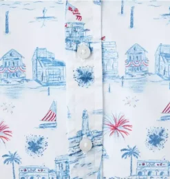 Janie and Jack Matching Sets|Swim Outfits-The Poplin Shirt white americana toile