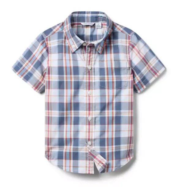Janie and Jack Shirts-The Poplin Shirt rainy blue plaid