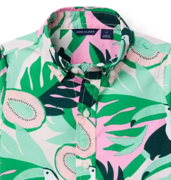 Janie and Jack Matching Sets|Shirts-The Poplin Shirt soft rose toucan