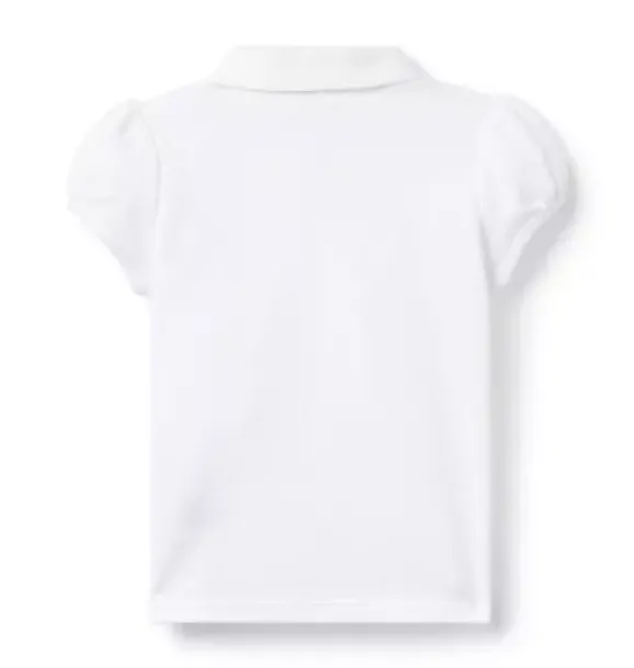 Janie and Jack Short Sleeve Tops-The Puff Sleeve Polo white