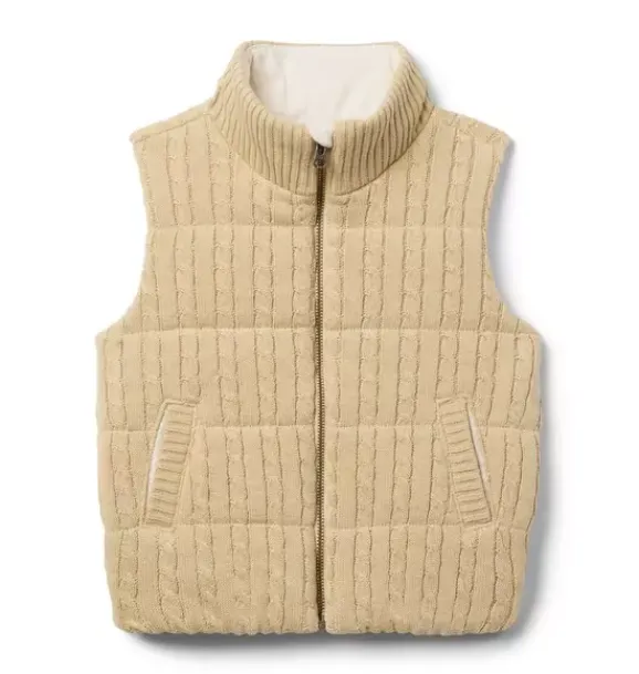 Janie and Jack Jackets & Coats-The Quilted Sweater Vest sandy shores