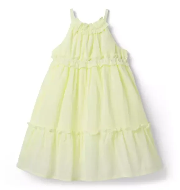 Janie and Jack Dresses-The Ruffle Breeze Dress pale pistachio