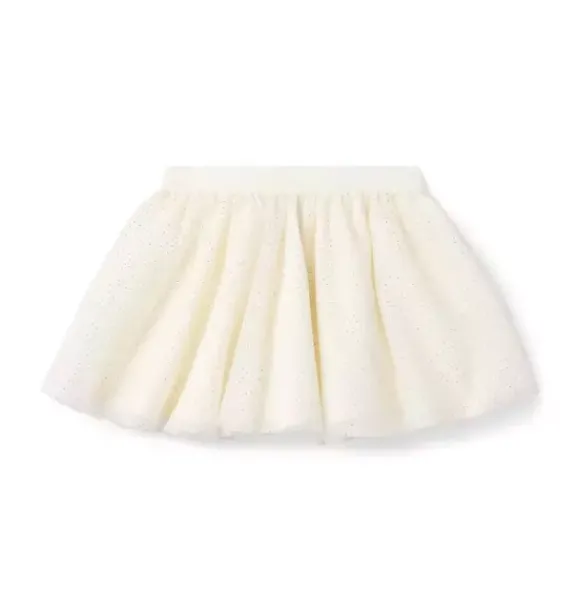 Janie and Jack Skirts & Shorts-The Sparkle Tulle Dot Skirt cream and sugar dot