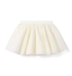 Janie and Jack Skirts & Shorts-The Sparkle Tulle Dot Skirt cream and sugar dot