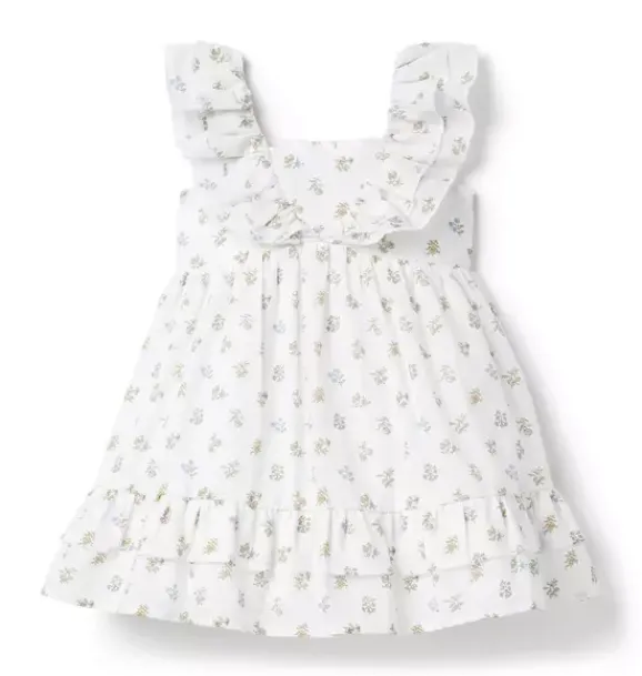 Janie and Jack Dresses-The Spring Swing Dress seashell ecru ditsy floral