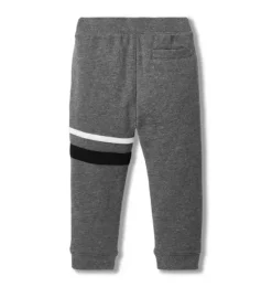 Janie and Jack Pants-The Stripe French Terry Jogger charcoal heather