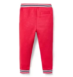 Janie and Jack Pants-The Stripe French Terry Jogger bright red