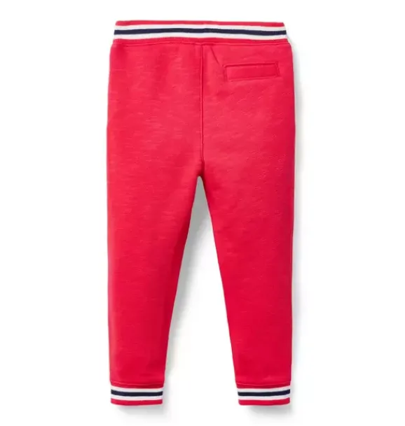 Janie and Jack Pants-The Stripe French Terry Jogger bright red