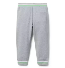 Janie and Jack Pants-The Stripe Pique Jogger classic grey heather