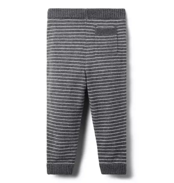 Janie and Jack Pants-The Striped Sweater Jogger charcoal heather stripe