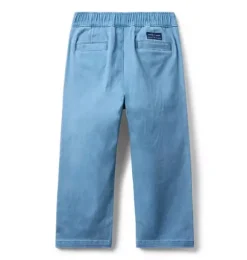 Janie and Jack Pants-The Tapered Twill Jogger stormy sky blue