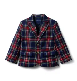 Janie and Jack Blazers & Vests|Jackets & Coats-The Tartan Blazer dark marine tartan