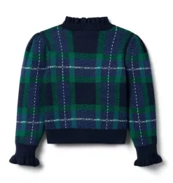 Janie and Jack Sweaters & Sweatshirts-The Tartan Sweater dark marine tartan