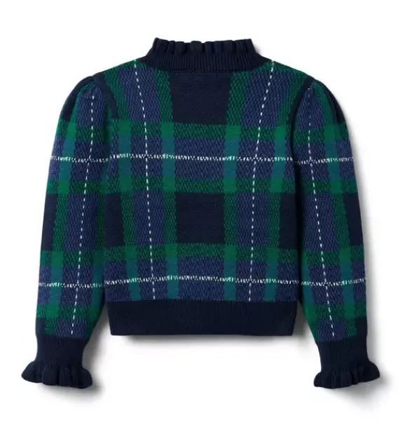 Janie and Jack Sweaters & Sweatshirts-The Tartan Sweater dark marine tartan