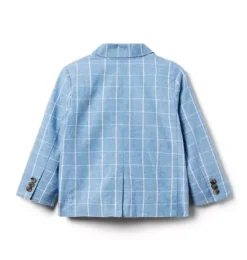 Janie and Jack Blazers & Vests|Jackets & Coats-The Tattersall Linen-Cotton Blazer pebble beach tattersall