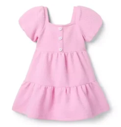 Janie and Jack Dresses-The Tiered Quilted Dress preppy pink