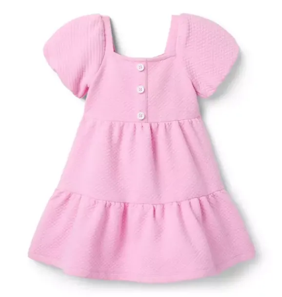 Janie and Jack Dresses-The Tiered Quilted Dress preppy pink