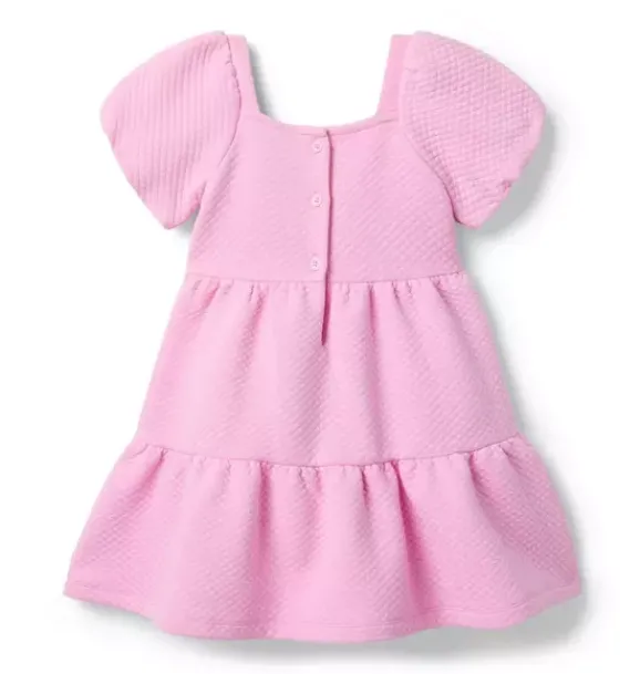 Janie and Jack Dresses-The Tiered Quilted Dress preppy pink