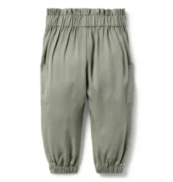 Janie and Jack Pants-The Twill Cargo Jogger coastline green