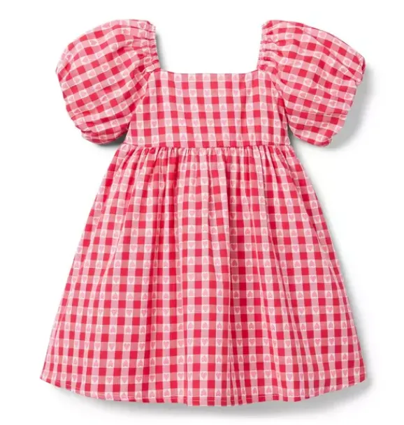 Janie and Jack Dresses-The Valentine Gingham Dress bright ruby gingham