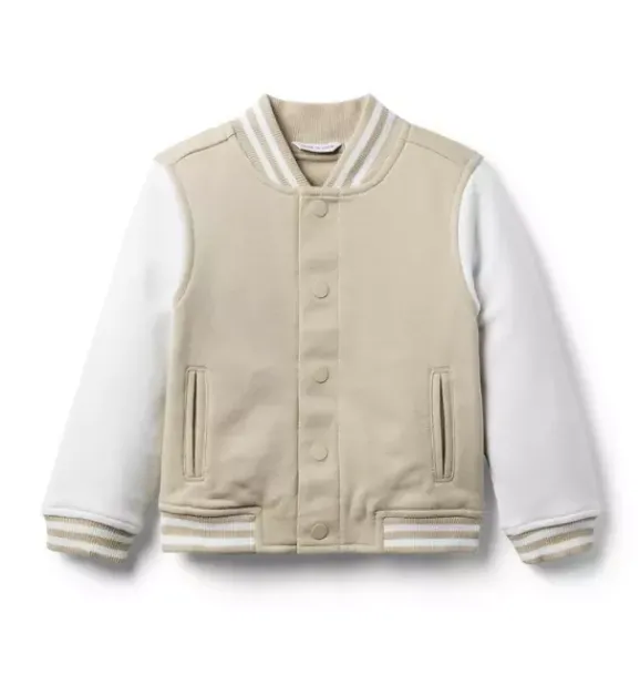 Janie and Jack Jackets & Coats-The Varsity Bomber Jacket taupe