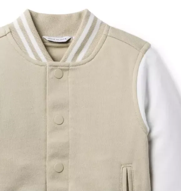Janie and Jack Jackets & Coats-The Varsity Bomber Jacket taupe