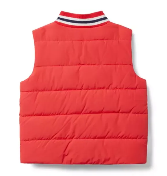 Janie and Jack Blazers & Vests|Jackets & Coats-The Varsity Puffer Vest bright red