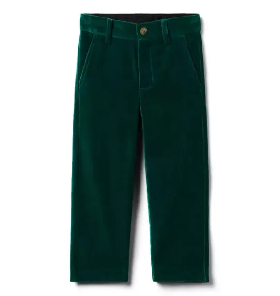 Janie and Jack Suiting|Pants-The Velvet Party Pant pine green