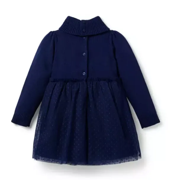 Janie and Jack Dresses-Tiered Tulle Sweater Dress merchant marine