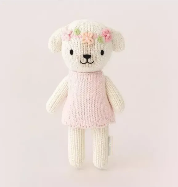 Janie and Jack Stuffed Animals-Tiny Charlotte the dog light/pastel pink