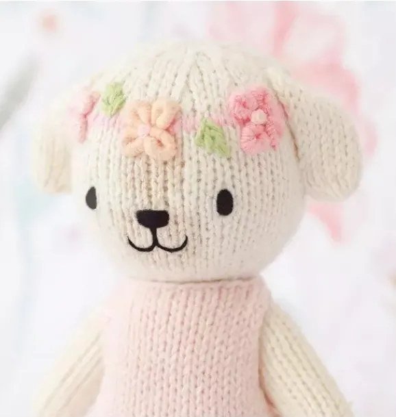 Janie and Jack Stuffed Animals-Tiny Charlotte the dog light/pastel pink
