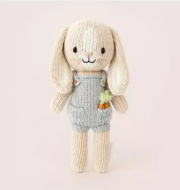 Janie and Jack Stuffed Animals-Tiny Henry the bunny light/pastel blue