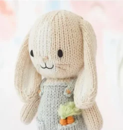 Janie and Jack Stuffed Animals-Tiny Henry the bunny light/pastel blue