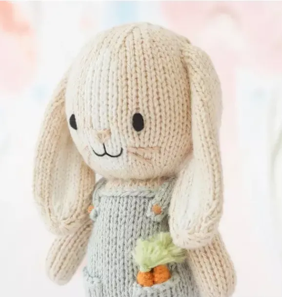 Janie and Jack Stuffed Animals-Tiny Henry the bunny light/pastel blue