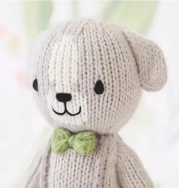 Janie and Jack Stuffed Animals-Tiny Noah the dog light/pastel grey