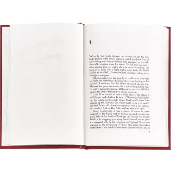 Janie and Jack Books-TO KILL A MOCKINGBIRD LEATHER EDITION red