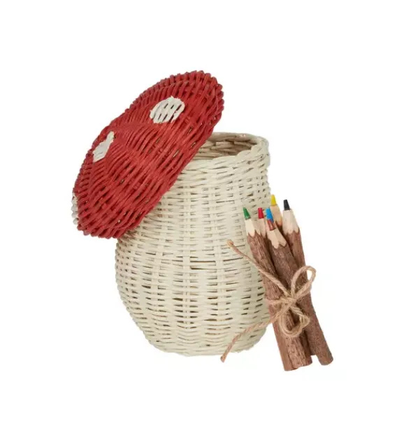 Janie and Jack Storage-Toadstool Basket - red & chalk