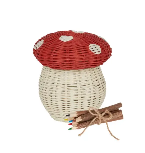 Janie and Jack Storage-Toadstool Basket - red & chalk