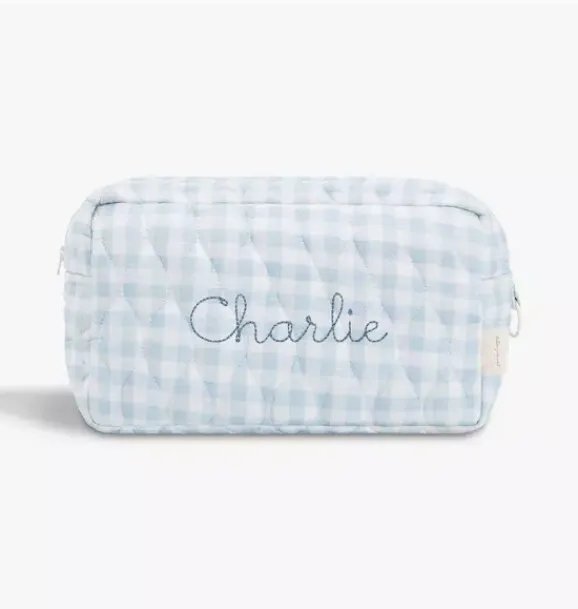 Janie and Jack Nursery|Luggage-Toiletry Pouch - Gingham blue
