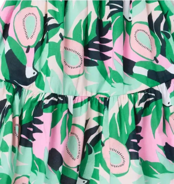 Janie and Jack Dresses-Toucan Ruffle Dress soft rose toucan