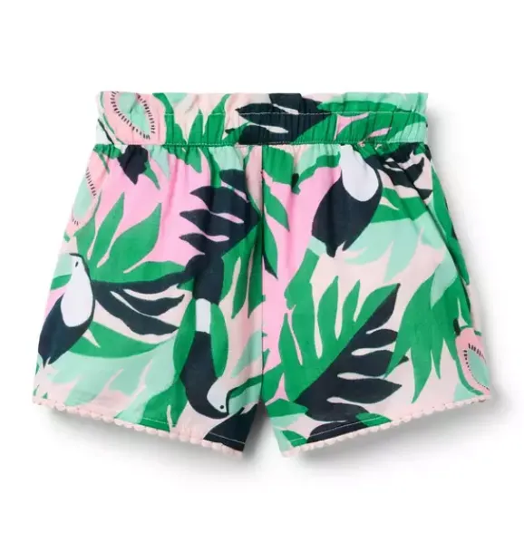 Janie and Jack Matching Sets|Skirts & Shorts-Toucan Ruffle Short soft rose toucan