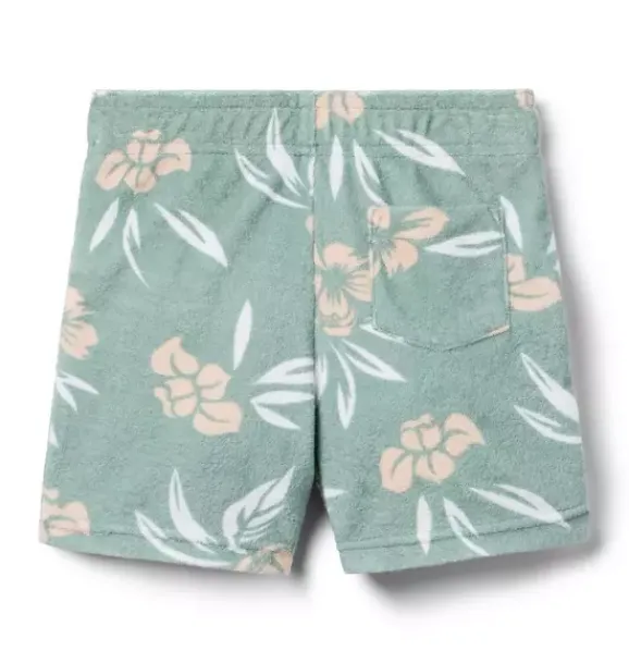 Janie and Jack Matching Sets|Shorts-Tropical Floral Terry Short chaparral green tropical floral